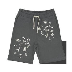 NEW TINY WHALES boy's malone sweat short in faded black
